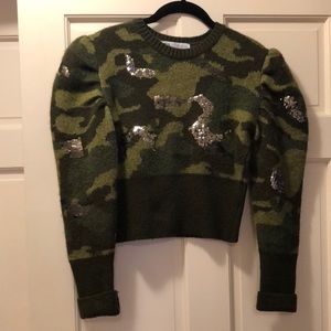 Zara camo sequined cropped sweater